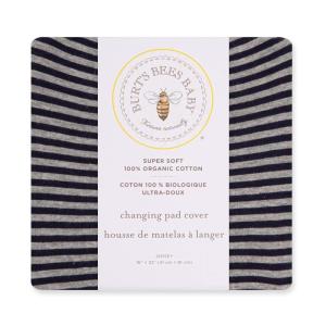 imageBurts Bees Baby  Changing Pad Cover 100 Organic Jersey Cotton Changing Pad Liner for Standard 16 x 32 Inch Changing MatsNavy Stripe