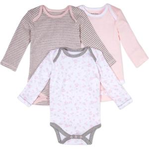 imageBurts Bees Baby Unisex Baby 3Pack Long Sleeve Bodysuits 100 Organic CottonDusty Dandelions