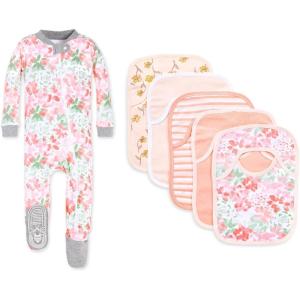 imageBurts Bees Baby babygirls Zipup Footed Sleeper Pj ampamp Set of Bibs Gift Bundle 100 Organic CottonSucculents