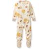 imageBurts Bees Baby babyboys Sleeper Pjs 100 Organic Cotton Onepiece Footie Zip Up Jumpsuit Snug Fit PajamasApple Season