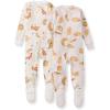 imageBurts Bees Baby babyboys Sleeper Pjs 100 Organic Cotton Onepiece Footie Zip Up Jumpsuit Snug Fit PajamasEggs  Coffee