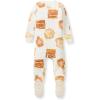 imageBurts Bees Baby babyboys Sleeper Pjs 100 Organic Cotton Onepiece Footie Zip Up Jumpsuit Snug Fit PajamasFrench Toast