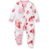 imageBurts Bees Baby Girls Organic Cotton Sleep and Play Footed PajamasI Heart You