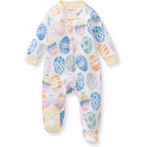 imageBurts Bees Baby Girls Organic Cotton Sleep and Play Footed PajamasEaster Eggs
