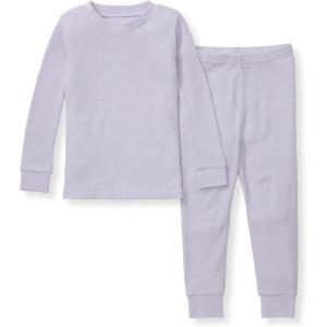 imageBurts Bees Baby Honeysoft Waffle Thermal Pajamas  Organic Cotton ampamp Lyocell Blend Breathable Buttery Soft Snug Fit Sizes 12M12Y Purple Lilac