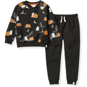 imageBurts Bees Baby babyboys Shirt and Pant Set Long Sleeve Top ampamp Bottom Outfit Bundle 100 Organic CottonMidnight Fright