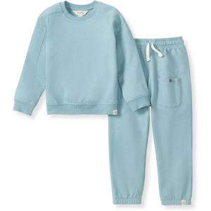 imageBurts Bees Baby babyboys Shirt and Pant Set Long Sleeve Top ampamp Bottom Outfit Bundle 100 Organic CottonSeamed Mountain Blue