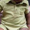 imageBurts Bees Baby babyboys Polo Rompers 100 Organic Cotton Onepiece Coverall and Layette SetIguana Polo