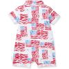 imageBurts Bees Baby babyboys Polo Rompers 100 Organic Cotton Onepiece Coverall and Layette SetMagestic Flags