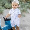 imageBurts Bees Baby babyboys Polo Rompers 100 Organic Cotton Onepiece Coverall and Layette SetSantorini