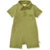 imageBurts Bees Baby babyboys Polo Rompers 100 Organic Cotton Onepiece Coverall and Layette SetIguana Polo