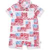 imageBurts Bees Baby babyboys Polo Rompers 100 Organic Cotton Onepiece Coverall and Layette SetMagestic Flags