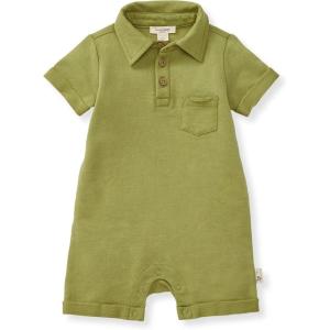 imageBurts Bees Baby babyboys Polo Rompers 100 Organic Cotton Onepiece Coverall and Layette SetIguana Polo