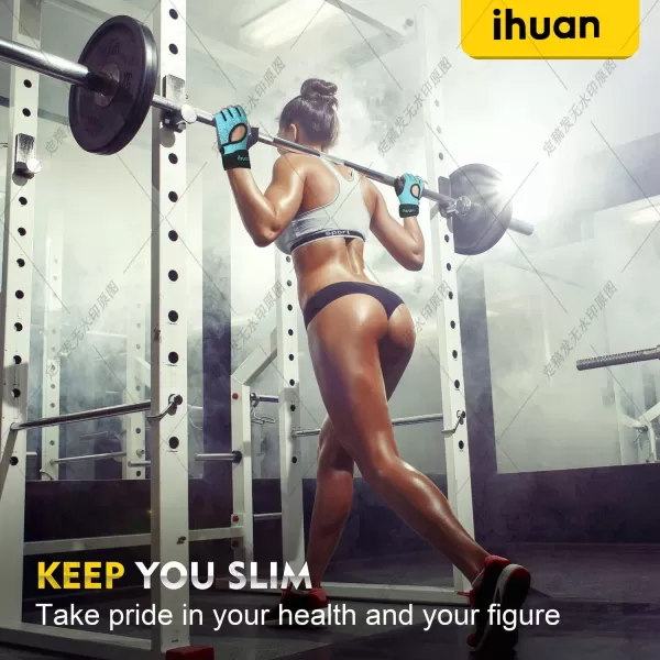 ihuan Breathable Weight Lifting Gloves: Fingerless Workout Gym Gloves with Wrist Support | Enhance Palm Protection | Extra Grip for Fitness | Lifting | Training | Rowing | Pull-ups