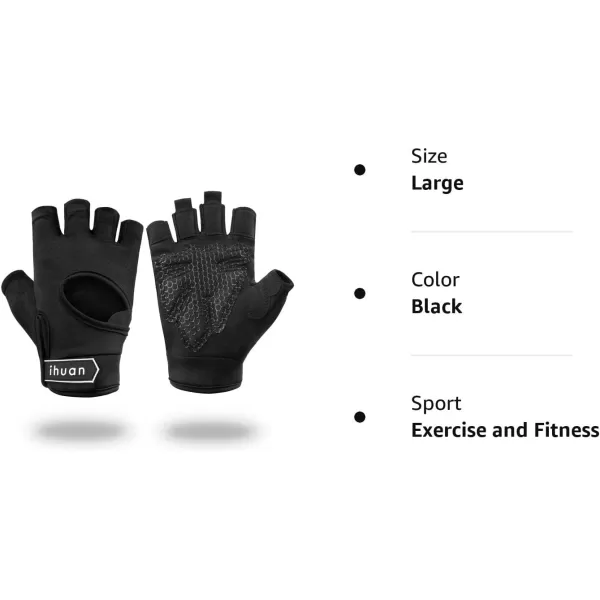 ihuan New Breathable Workout Gloves for Women &amp; Men - No More Sweaty &amp; Full Palm Protection Gym Exercise, Fitness, Weightlifting, Pull-ups, Deadlifting, Rowing