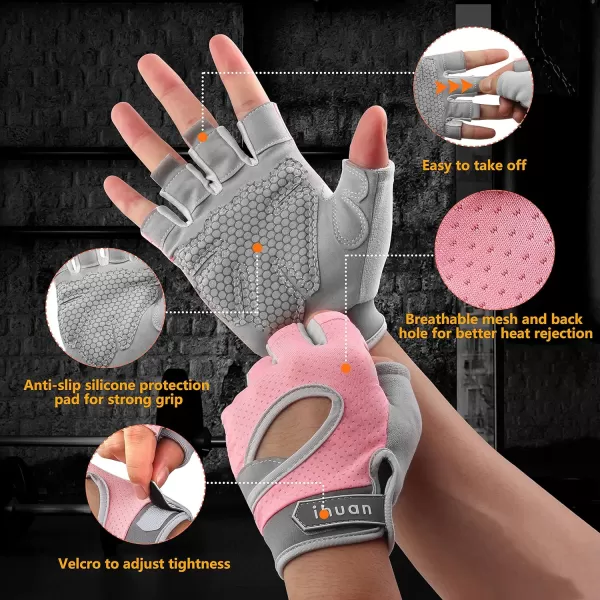 ihuan New Breathable Workout Gloves for Women &amp; Men - No More Sweaty &amp; Full Palm Protection Gym Exercise, Fitness, Weightlifting, Pull-ups, Deadlifting, Rowing