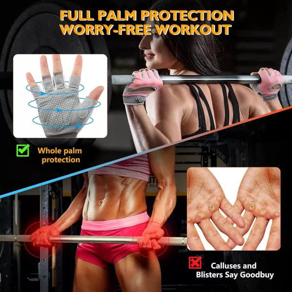 ihuan New Breathable Workout Gloves for Women &amp; Men - No More Sweaty &amp; Full Palm Protection Gym Exercise, Fitness, Weightlifting, Pull-ups, Deadlifting, Rowing