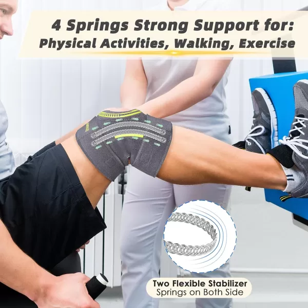 ihuan Upgrade 6 Adjustable Straps Knee Brace, Fast Injury Recovery, with Side Stabilizer &amp; Patella Gel Pads - Maximum Knee Pain Support Women, Men