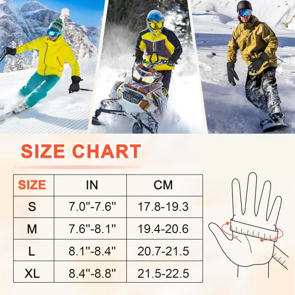 ihuan Waterproof Ski Gloves for Men and Women - Winter Snow Gloves for Cold Weather, Snowboard Gloves with Touchscreen Fingers for Snowboarding Skiing