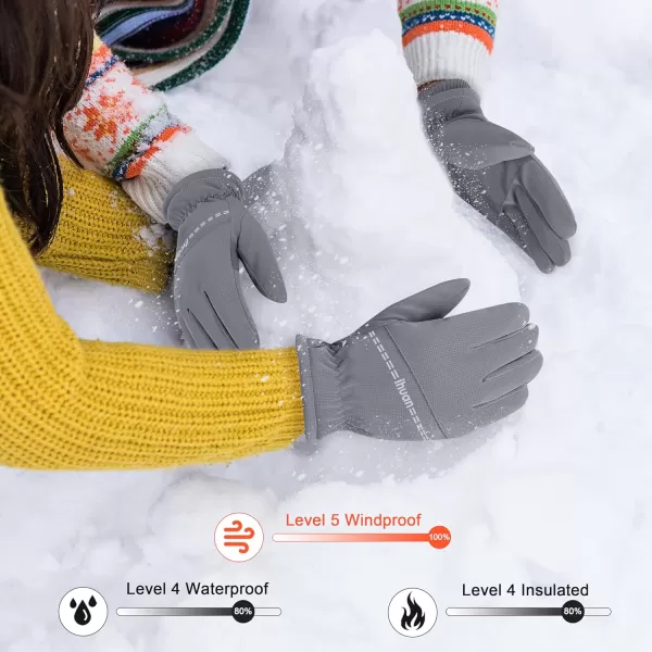 ihuan Winter Gloves Waterproof Windproof Mens Women - Warm Gloves Cold Weather, Touch Screen Fingers, Driving Biking Running