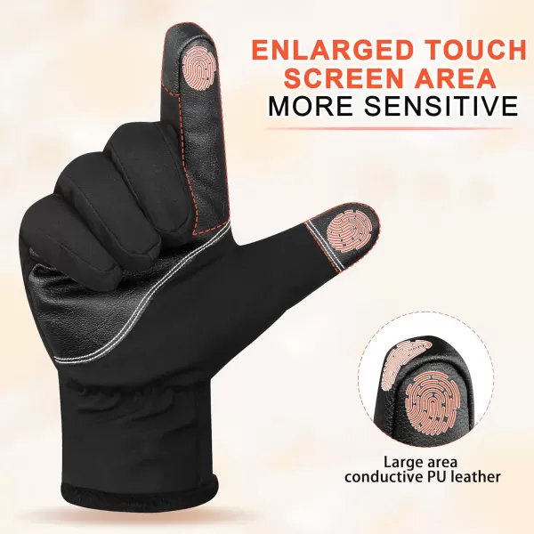 ihuan Winter Gloves Waterproof Windproof Mens Women - Warm Gloves Cold Weather, Touch Screen Fingers, Driving Biking Running