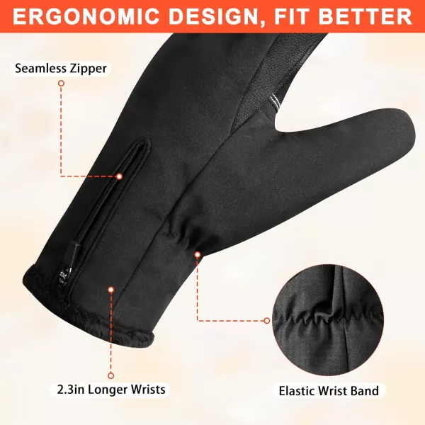 ihuan Winter Gloves Waterproof Windproof Mens Women - Warm Gloves Cold Weather, Touch Screen Fingers, Driving Biking Running