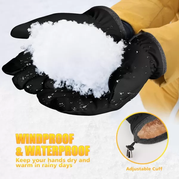 ihuan Winter Gloves Waterproof Windproof Mens Women - Warm Gloves Cold Weather, Touch Screen Fingers, Driving Biking Running