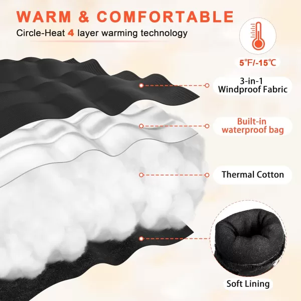 ihuan Winter Gloves Waterproof Windproof Mens Women - Warm Gloves Cold Weather, Touch Screen Fingers, Driving Biking Running