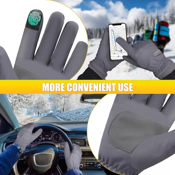 ihuan Winter Gloves Waterproof Windproof Mens Women - Warm Gloves Cold Weather, Touch Screen Fingers, Driving Biking Running