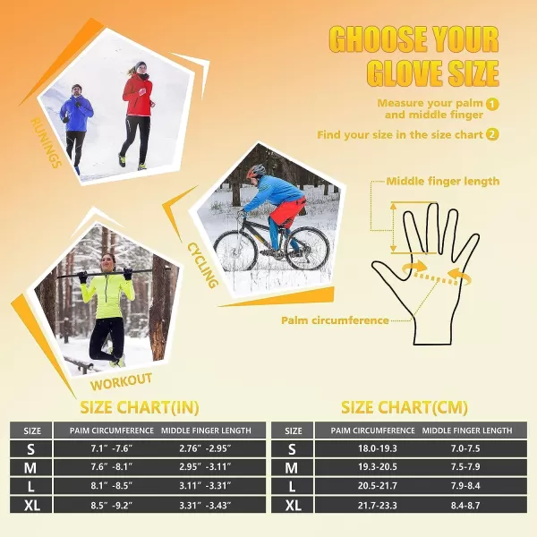ihuan Winter Gloves Waterproof Windproof Mens Women - Warm Gloves Cold Weather, Touch Screen Fingers, Driving Biking Running