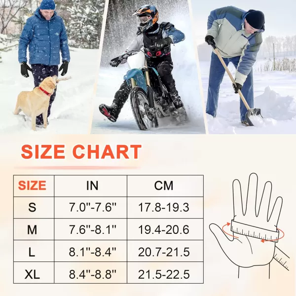 ihuan Winter Gloves Waterproof Windproof Mens Women - Warm Gloves Cold Weather, Touch Screen Fingers, Driving Biking Running
