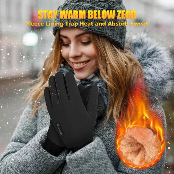 ihuan Winter Gloves for Men Women - Cold Weather Gloves for Running Cycling, Waterproof Snow Warm Gloves Touchscreen Finger