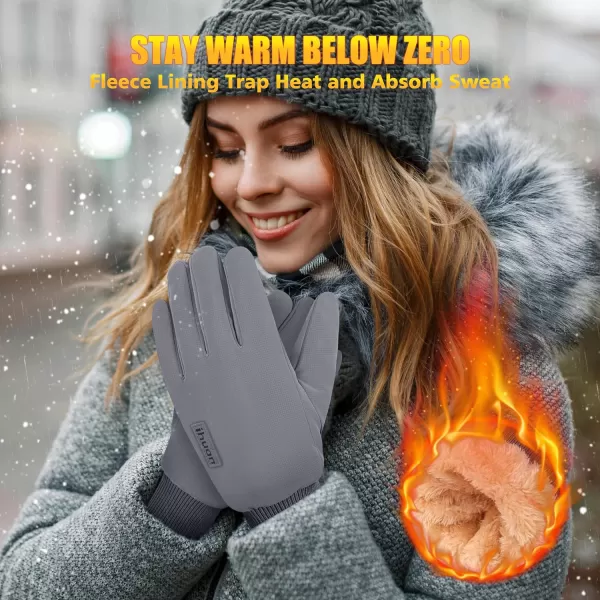 ihuan Winter Gloves for Men Women - Cold Weather Gloves for Running Cycling, Waterproof Snow Warm Gloves Touchscreen Finger