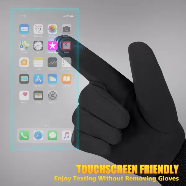 ihuan Winter Gloves for Men Women - Cold Weather Gloves for Running Cycling, Waterproof Snow Warm Gloves Touchscreen Finger