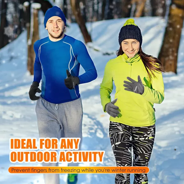 ihuan Winter Gloves for Men Women - Waterproof Warm Glove for Cold Weather, Thermal Gloves Touch Screen Finger for Running