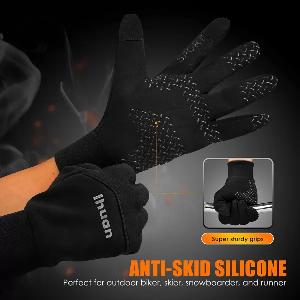 ihuan Winter Gloves for Men Women - Waterproof Warm Glove for Cold Weather, Thermal Gloves Touch Screen Finger for Running
