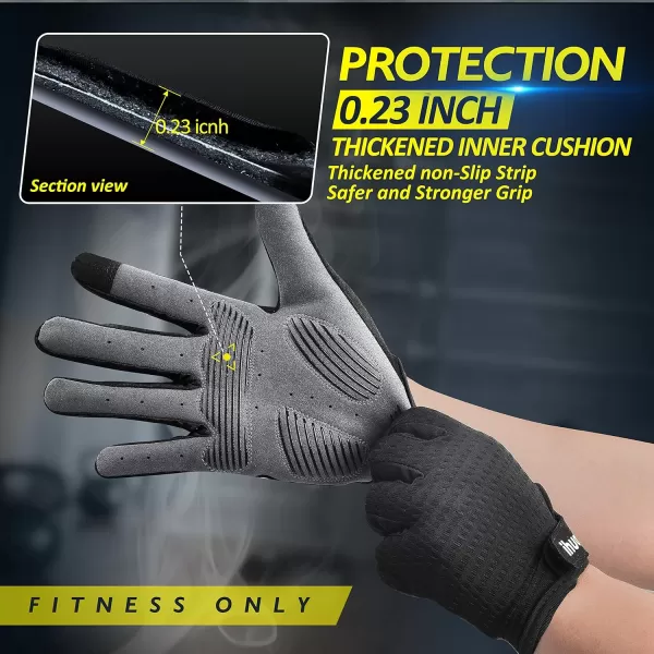 ihuan Workout Gloves for Men Full-Finger: Weight Lifting Gloves for Men, Gym Lifting Gloves Full Hand Gloves for Weightlifting, Deadlift