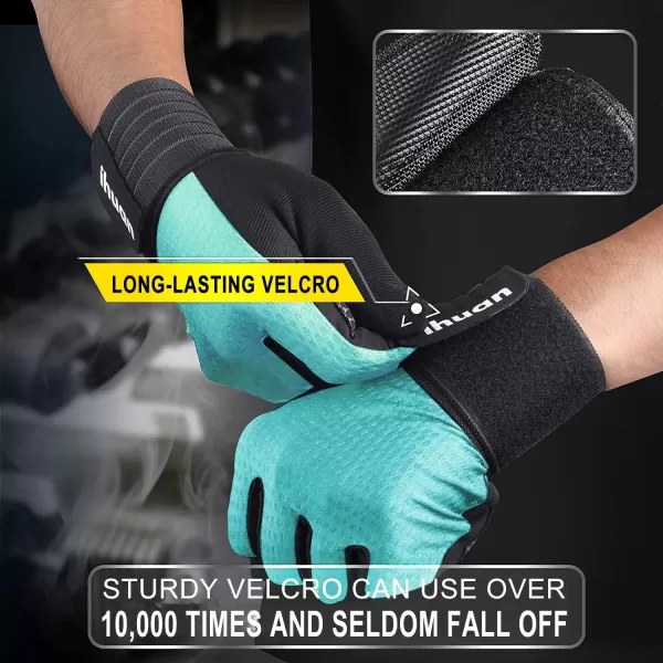 ihuan Workout Gloves for Men Full-Finger: Weight Lifting Gloves for Men, Gym Lifting Gloves Full Hand Gloves for Weightlifting, Deadlift