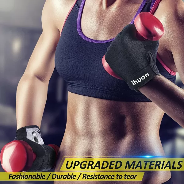 ihuan Workout Gloves for Men Full-Finger: Weight Lifting Gloves for Men, Gym Lifting Gloves Full Hand Gloves for Weightlifting, Deadlift