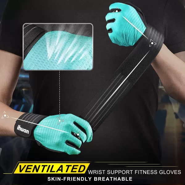 ihuan Workout Gloves for Men Full-Finger: Weight Lifting Gloves for Men, Gym Lifting Gloves Full Hand Gloves for Weightlifting, Deadlift