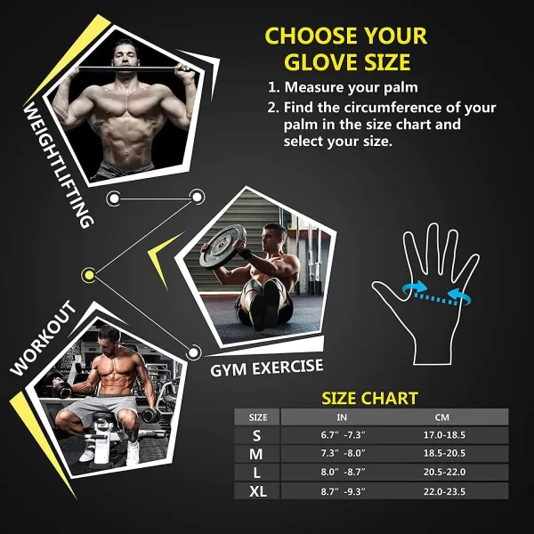 ihuan Workout Gloves for Men Full-Finger: Weight Lifting Gloves for Men, Gym Lifting Gloves Full Hand Gloves for Weightlifting, Deadlift