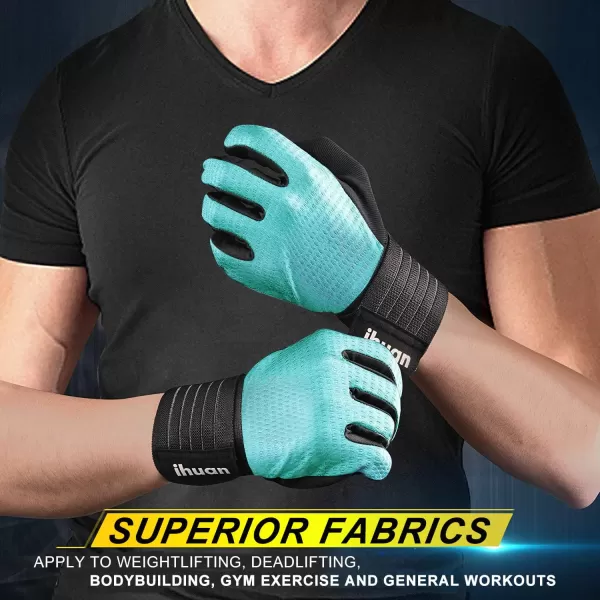 ihuan Workout Gloves for Men Full-Finger: Weight Lifting Gloves for Men, Gym Lifting Gloves Full Hand Gloves for Weightlifting, Deadlift