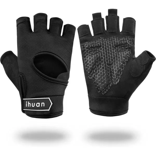 ihuan New Breathable Workout Gloves for Women &amp; Men - No More Sweaty &amp; Full Palm Protection Gym Exercise, Fitness, Weightlifting, Pull-ups, Deadlifting, Rowing