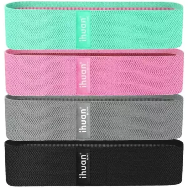 ihuan Resistance Bands for Legs and Butt, 3 Levels Exercise Band, Anti-Slip &amp; Roll Elastic Workout Booty Bands for Women Squat Glute Hip Training