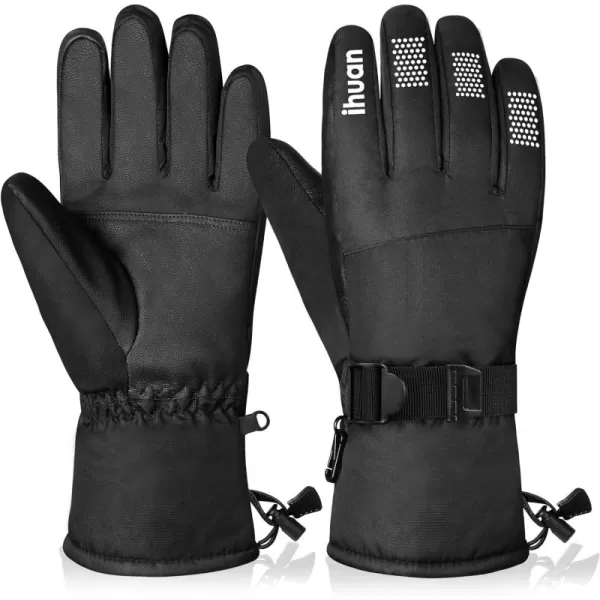 ihuan Waterproof Ski Gloves for Men and Women - Winter Snow Gloves for Cold Weather, Snowboard Gloves with Touchscreen Fingers for Snowboarding Skiing