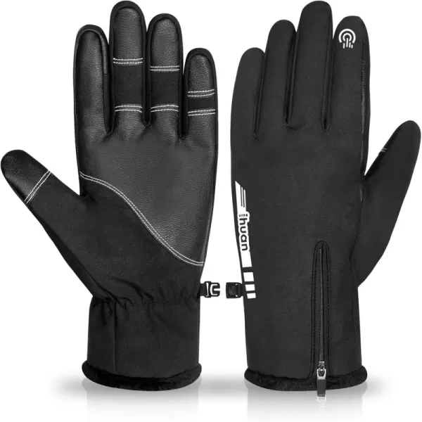ihuan Winter Gloves Waterproof Windproof Mens Women - Warm Gloves Cold Weather, Touch Screen Fingers, Driving Biking Running