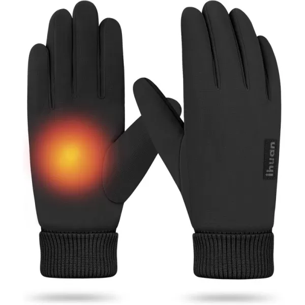 ihuan Winter Gloves for Men Women - Cold Weather Gloves for Running Cycling, Waterproof Snow Warm Gloves Touchscreen Finger