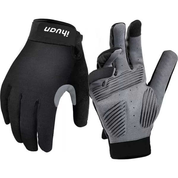 ihuan Workout Gloves for Men Full-Finger: Weight Lifting Gloves for Men, Gym Lifting Gloves Full Hand Gloves for Weightlifting, Deadlift
