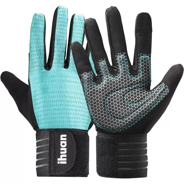 ihuan Workout Gloves for Men Full-Finger: Weight Lifting Gloves for Men, Gym Lifting Gloves Full Hand Gloves for Weightlifting, Deadlift