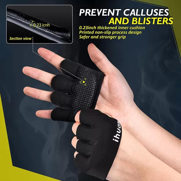 ihuan New Weight Lifting Gym Workout Gloves Men &amp; Women, Partial Glove Just for The Calluses Spots, Great for Weightlifting, Exercise, Training, Fitness